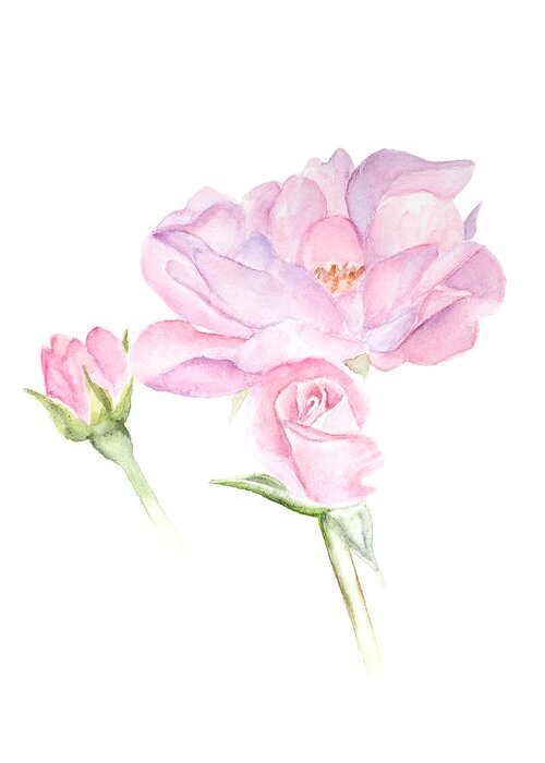 Floral Greeting Card featuring the painting Rosebud by Elizabeth Lock