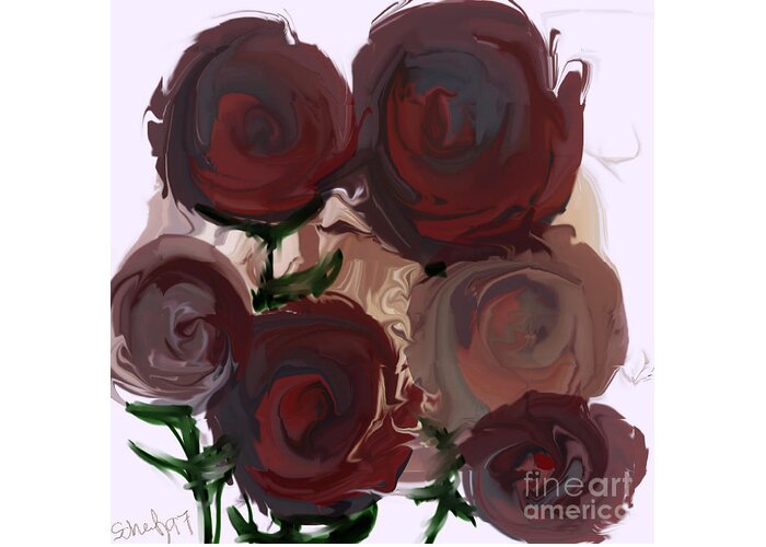 Roses Greeting Card featuring the digital art Roses97 by Gabrielle Schertz