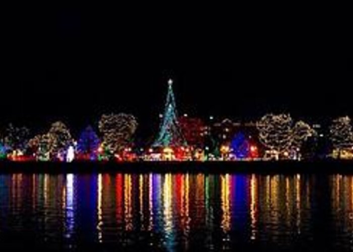 Lights Rotary La Crosse Riverside Park Greeting Card featuring the photograph Rotary Lights 1 #3 by Phil S Addis
