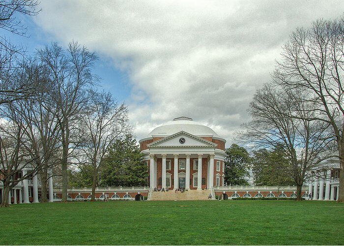 Rotunda Greeting Card featuring the photograph Rotunda and Lawn at University of Virginia by Jerry Gammon
