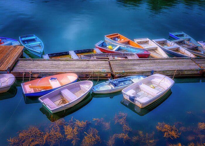 Ogunquit Greeting Card featuring the photograph Row Boats Galore by Penny Polakoff