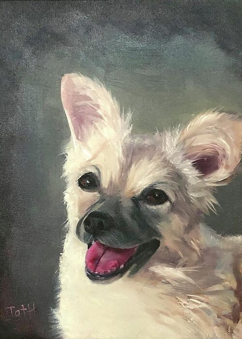 Chihuahua Greeting Card featuring the painting Roxy by Laura Toth
