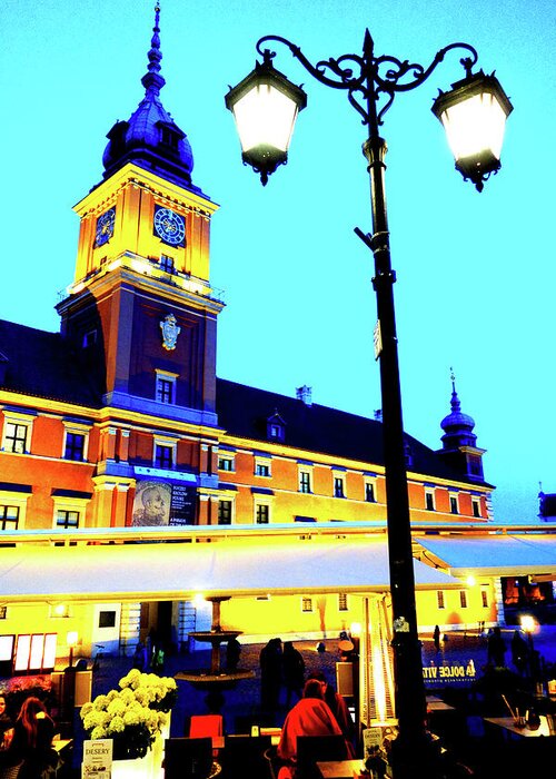 Royal Greeting Card featuring the photograph Royal Castle And Lantern In Warsaw, Poland by John Siest