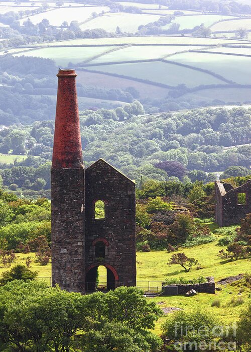 Cornwall Greeting Card featuring the photograph Ruins of Phoenix United Mine Cornwall by James Brunker
