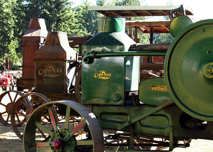 Rumely Oil Pull Greeting Card featuring the photograph Rumely Oil Pull Tractors by Cheryl Day