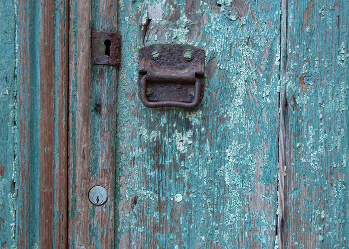 Rusty Greeting Card featuring the photograph Rusty Door Knocker by Denise Strahm