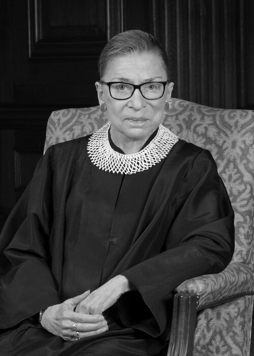 Ruth Bader Ginsburg Greeting Card featuring the photograph Ruth Bader Ginsburg Portrait - 2016 by War Is Hell Store