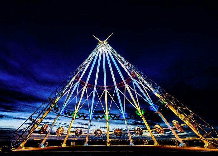 Teepee Greeting Card featuring the photograph Saamis Teepee Sunset by Darcy Dietrich