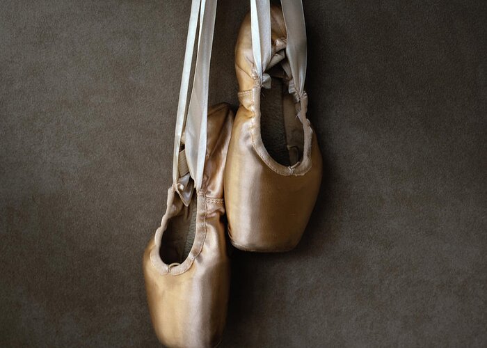 Dance Greeting Card featuring the photograph Sacred pointe shoes by Laura Fasulo