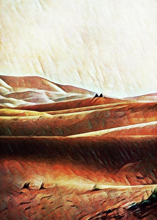 Landscape Greeting Card featuring the painting Sahara Sand Dunes III by Ashley Aldridge
