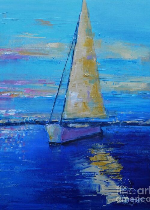 Sail Greeting Card featuring the painting Sail Away With Me by Dan Campbell
