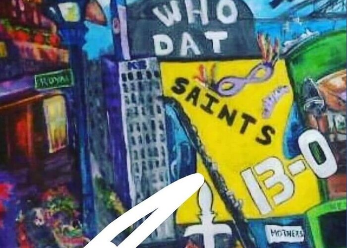 Saints Greeting Card featuring the painting Saints Nation by Julie TuckerDemps