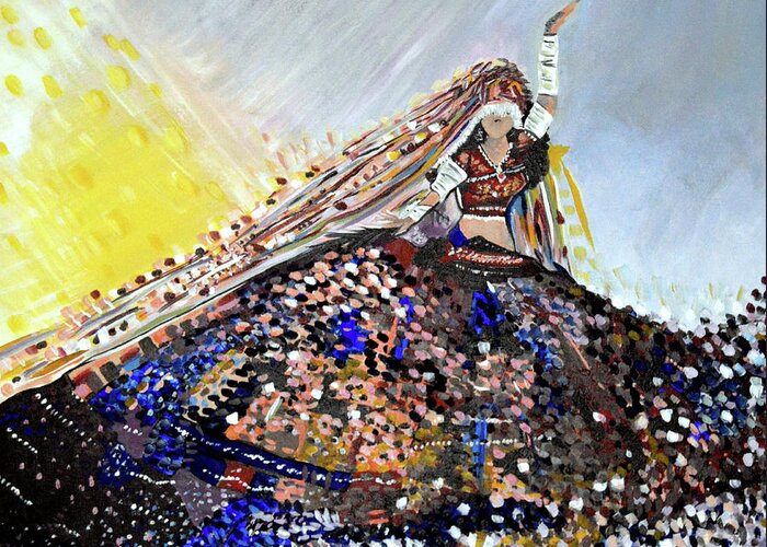 Exotic Greeting Card featuring the painting Salute by Chiquita Howard-Bostic