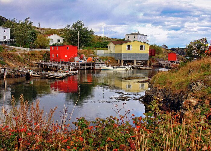 Salvage Greeting Card featuring the photograph Salvage Village Newfoundland 3 by Tatiana Travelways