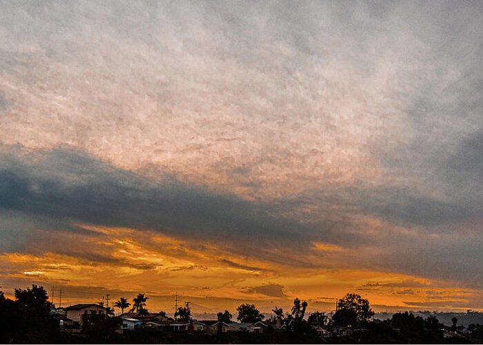 Sunrise Greeting Card featuring the photograph San Diego Sunrise 1/21/21 by Phyllis Spoor