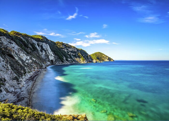 Elba Greeting Card featuring the photograph Sansone beach. Portoferraio, Elba island by Stefano Orazzini