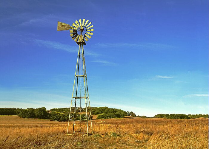Landscape Greeting Card featuring the photograph Santa Rosa Plateau Windmill by Paul Breitkreuz