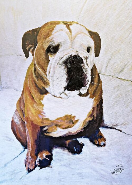 Animal Greeting Card featuring the painting Sascha by Abbie Shores