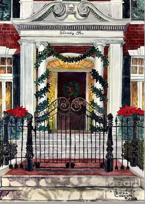 Christmas Greeting Card featuring the painting Elegant Christmas by Merana Cadorette