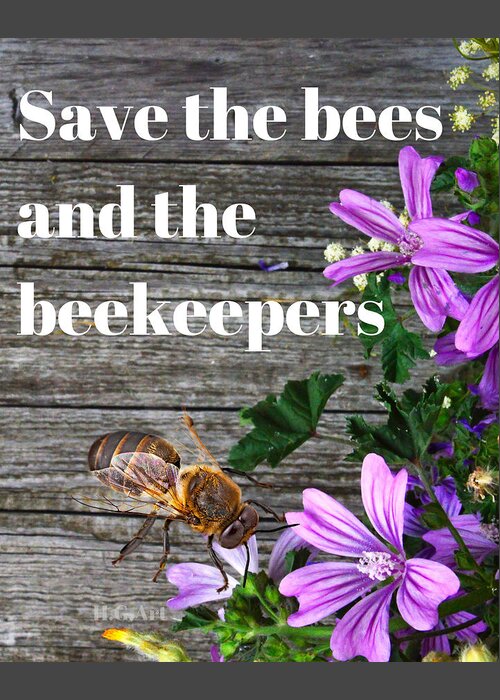 Save The Bee Greeting Card featuring the digital art Save The Bee by Hank Gray
