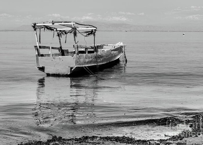 Boat Greeting Card featuring the photograph Scene from Timor-Leste 34bw by Werner Padarin