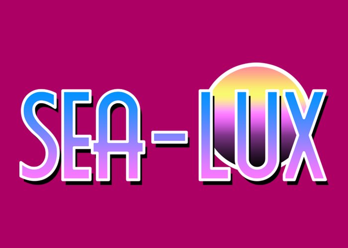 Sea Greeting Card featuring the digital art Sea Lux Retro Resort Logo by Christopher Lotito