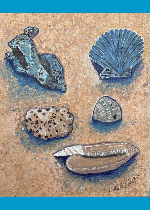 Seashells Greeting Card featuring the painting Seashell study by Dottie Visker