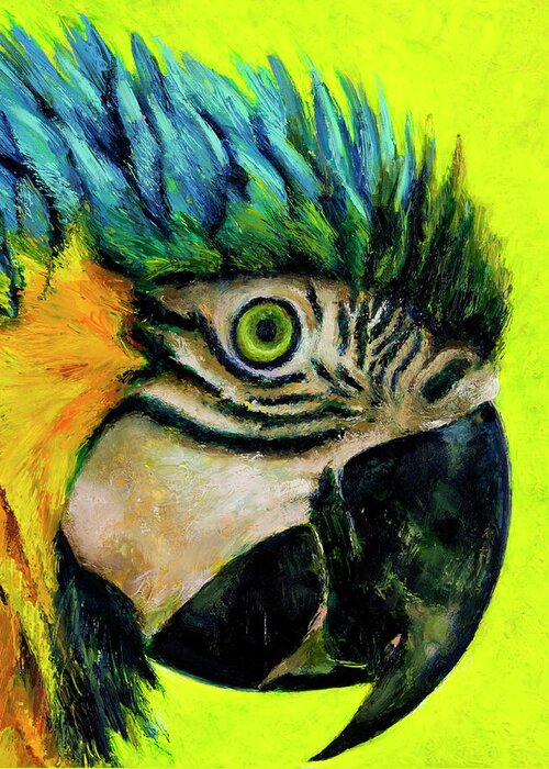 Parrot Greeting Card featuring the painting Sebastian by Lorraine McMillan