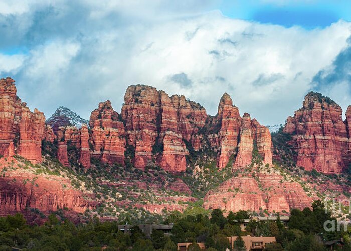 Sedona Greeting Card featuring the photograph Sedona Snow 1704 by Kenneth Johnson