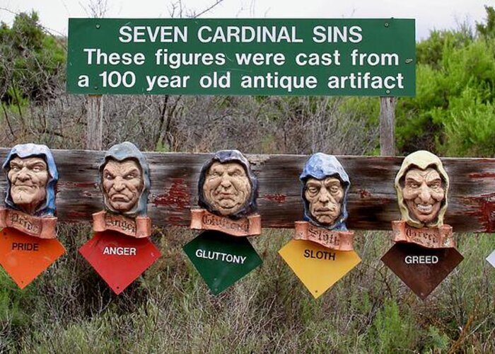 Cardinal Sins Greeting Card featuring the photograph Seven Cardinal Sins by Ed Riche
