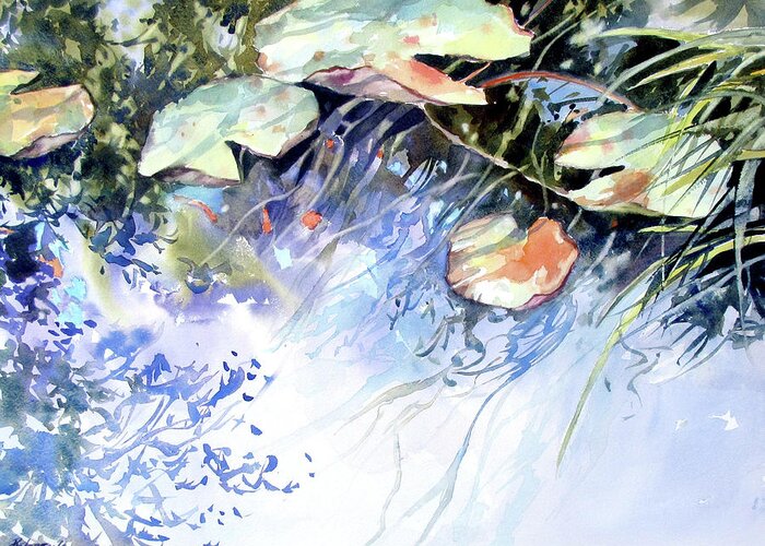 Watercolor Greeting Card featuring the painting Shadows and Reflections by Rae Andrews