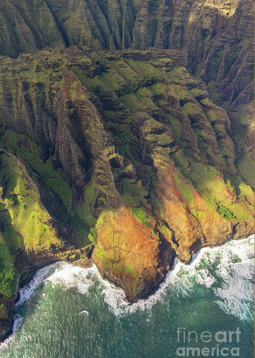 Hawaii Greeting Card featuring the photograph Shapes of the Na Pali Coast of Kauai by Nancy Gleason