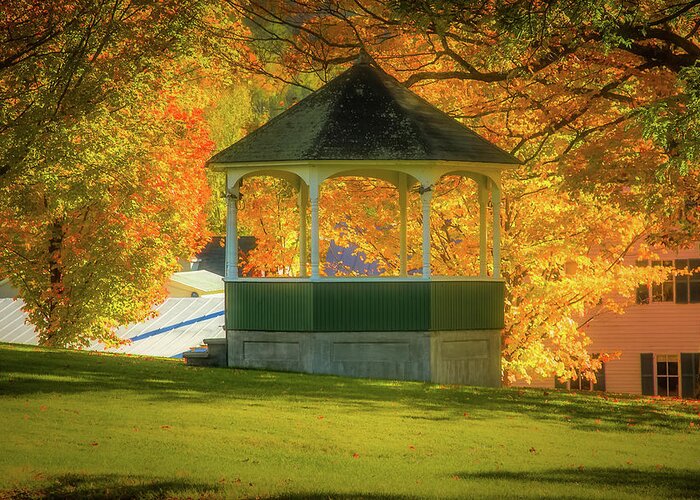 Sharon Vermont Greeting Card featuring the photograph Sharon Vermont bandstand by Jeff Folger