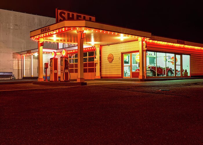 Shell Greeting Card featuring the photograph Shell Station by Thomas Hall