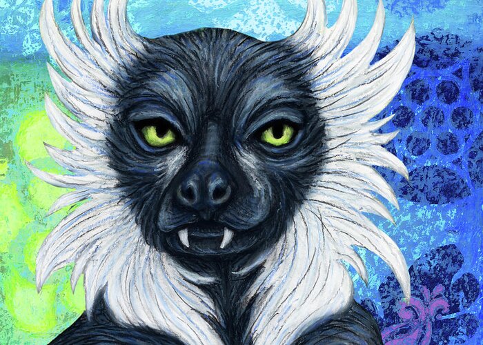Lemur Greeting Card featuring the painting Should I Stay Or Should I Go by Amy E Fraser