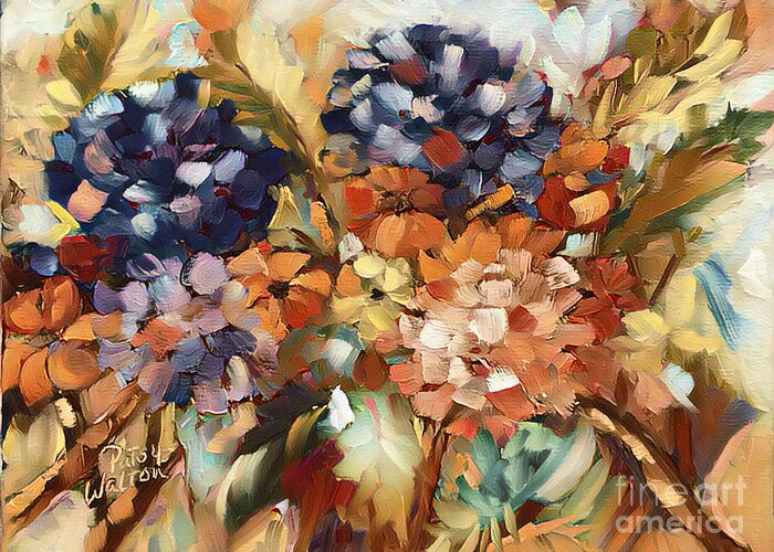 Hydrangeas Greeting Card featuring the painting Show Offs 2 by Patsy Walton