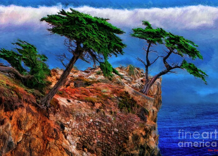 Lone Cypress Pebble Beach Greeting Card featuring the photograph Sideways Lone Cypress Pebble Beach by Blake Richards