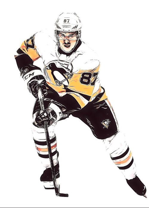 Sidney Crosby Pittsburgh Penguins Watercolor Strokes Pixel Art 2