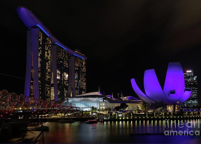 Marina Bay Greeting Card featuring the photograph Singapore Lights by Rebecca Caroline Photography