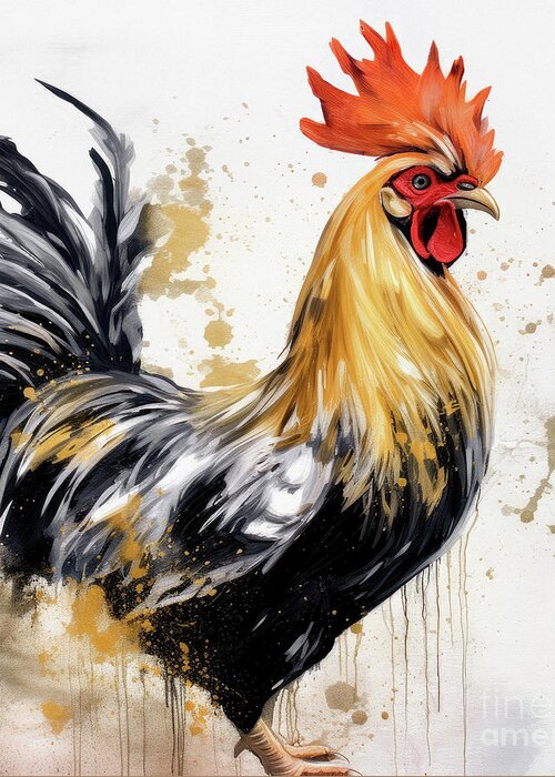 Rooster Greeting Card featuring the painting Sir Duke Cluckington by Tina LeCour