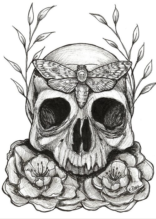 Skull Greeting Card featuring the painting Eternal Metamorphosis by Kenneth Pope