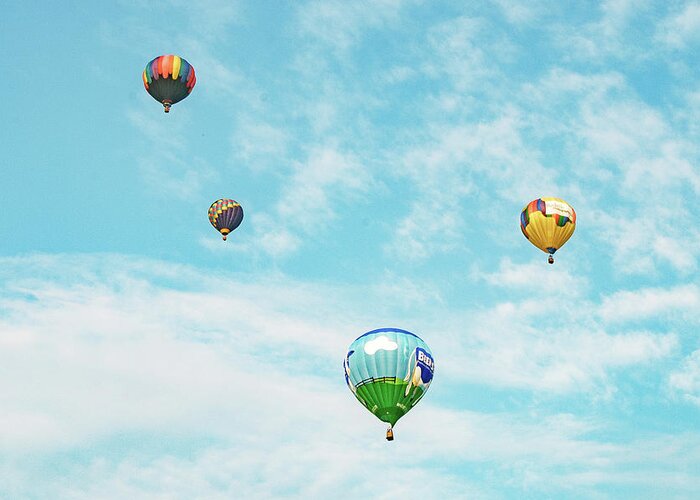 Hot Air Balloons Greeting Card featuring the photograph Sky Blue and Balloons by Todd Klassy