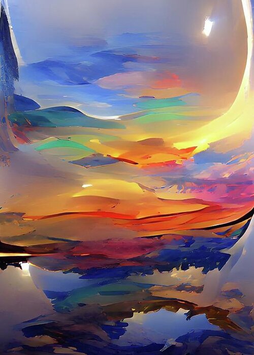  Greeting Card featuring the digital art Sky Glass by Rod Turner