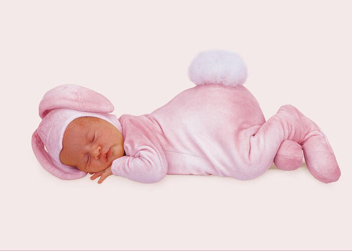 Bunnies Greeting Card featuring the photograph Sleeping Bunny #9 by Anne Geddes