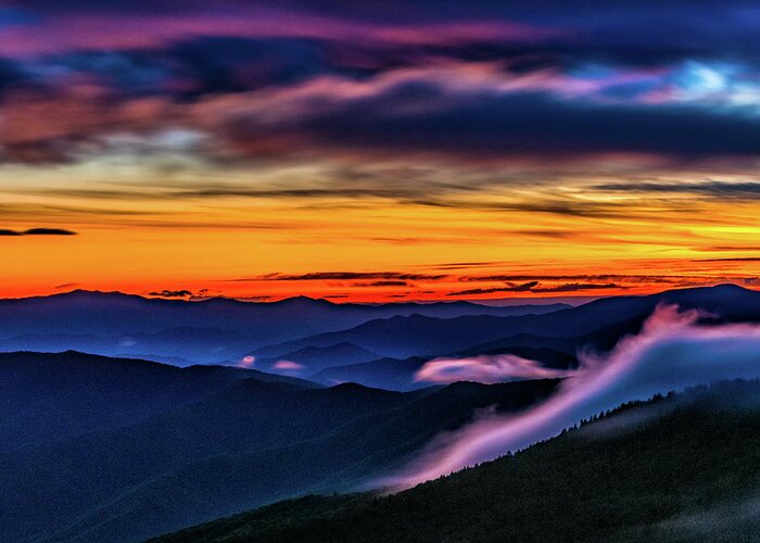 Clingmans Greeting Card featuring the photograph Smoky Mountain Sunset by Kenneth Everett