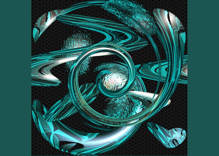 Digital Wall Art Greeting Card featuring the digital art Snakes Swirl Black by Ronald Mills