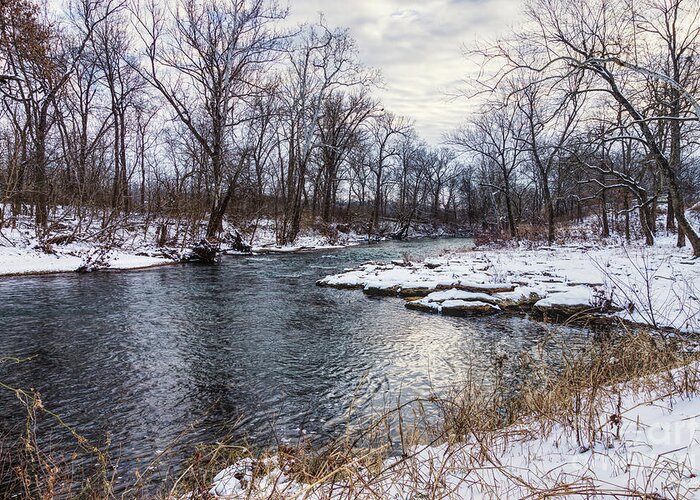 Springfield Mo Greeting Card featuring the photograph Snow Along James River by Jennifer White
