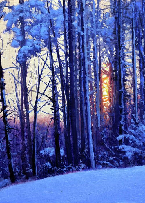 Snow Greeting Card featuring the painting Snow Bound by Armand Cabrera