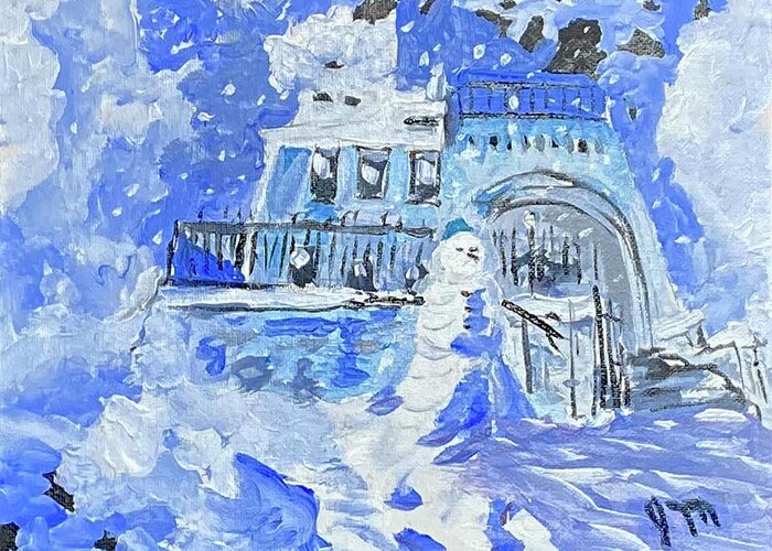  Greeting Card featuring the painting Snowy Blues by John Macarthur