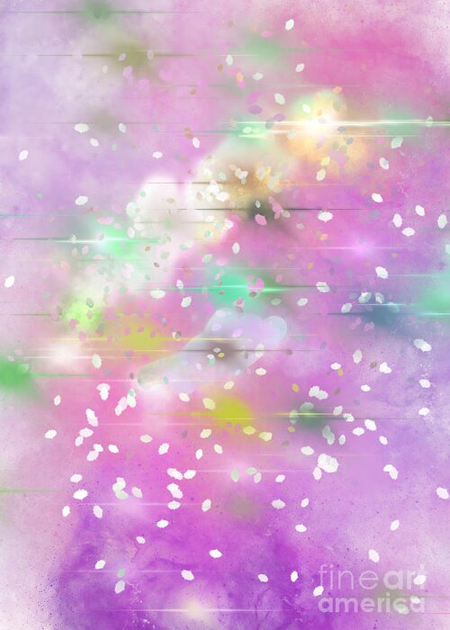 Pink Sky Greeting Card featuring the digital art Snowy Pink Sky #1 by Zotshee Zotshee